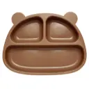 Kidnort Silicone Suction Bowl with Dividers Retter Brun