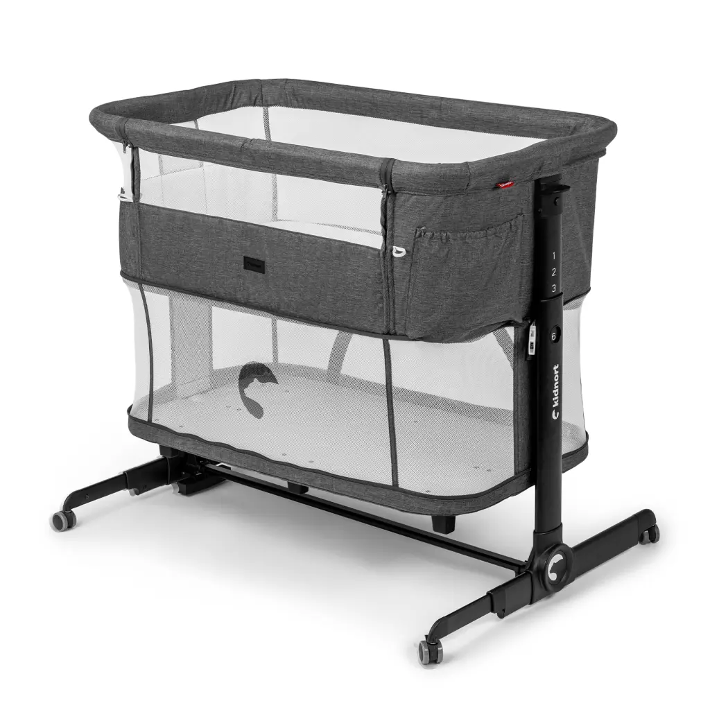 Kidnort Łóżeczko dla dziecka 3w1 z kołyską Snäckskal Stone Grey