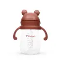 Kidnort Straw Bottle with Weighted Straw 240 ml Bringebaer Teddy Brown