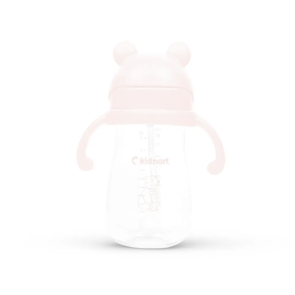 Kidnort Straw Bottle with Weighted Straw 300 ml Bringebaer Soft Blush