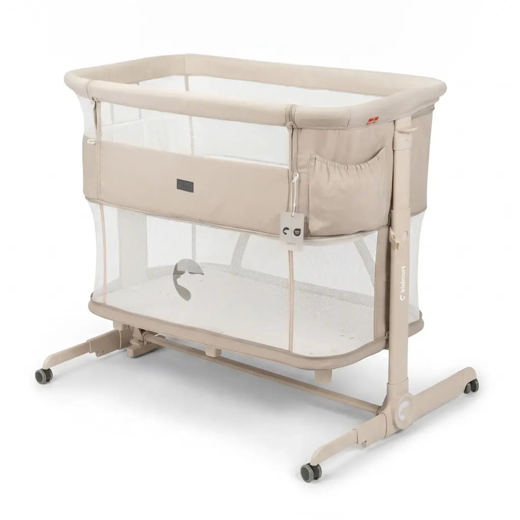 Kidnort 3-in-1 Baby Crib with Bassinet Snäckskal Nordic Oat