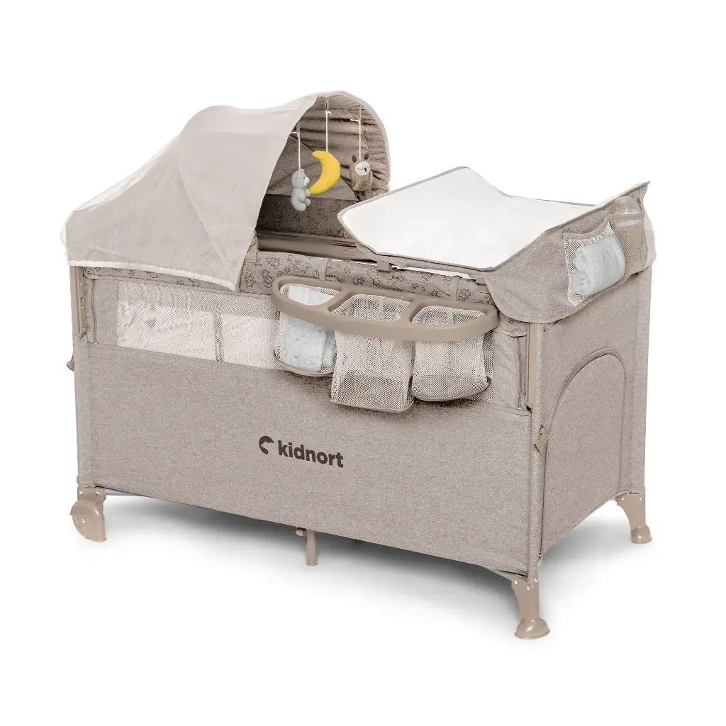 Kidnort Stugan Travel cot Hygge Sand