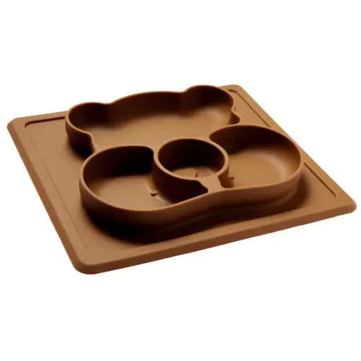 [KNSIL000001] Kidnort Silicone Divided Plate Retter Brun