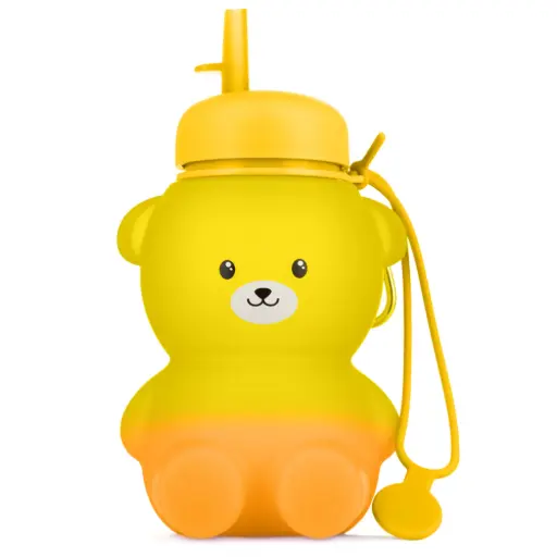 [KNSIL000017] Kidnort Silicone Kids' Water Bottle Retter Glädje