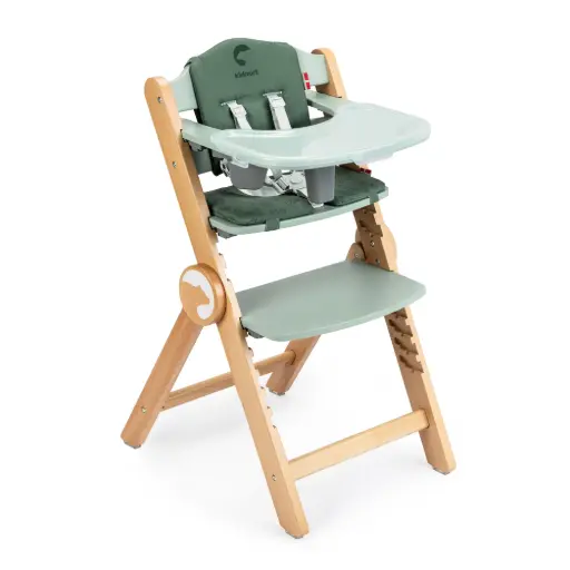 [KNKRZ000005] Kidnort Wooden High Chair Drömmer Unique Foggy Green