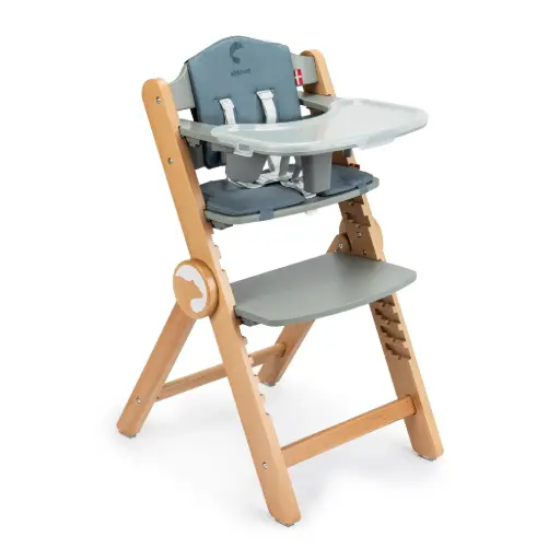 [KNKRZ000006] Kidnort Wooden High Chair Drömmer Unique Cloud Grey