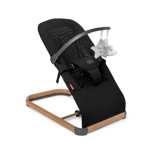[KNBUJ000008] Kidnort Baby Bouncer with Toy Bar Moln Unique Nordic Black