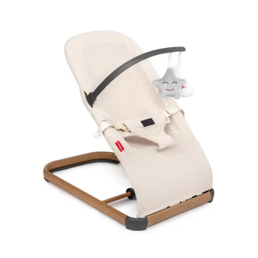 [KNBUJ000010] Kidnort Baby Bouncer with Toy Bar Moln Unique Nordic Linen