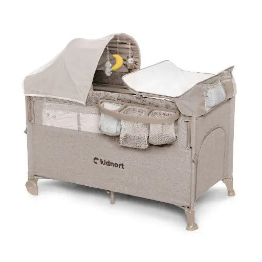 [KNLOZ000026] Kidnort Stugan Travel cot Hygge Sand